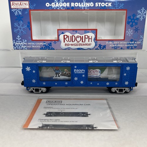 MTH RailKing 30-79183 Rudolph Red Nosed Reindeer Christmas Action Car New O - Picture 7 of 16