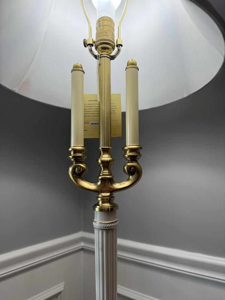 LENOX Lighting By QUOIZEL Porcelain And Brass Floor Lamp | eBay