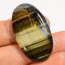 29 Ct 100 Natural Tiger Eye Loose Gemstone Oval Cabochon For Jewelry 33X20X4 mm