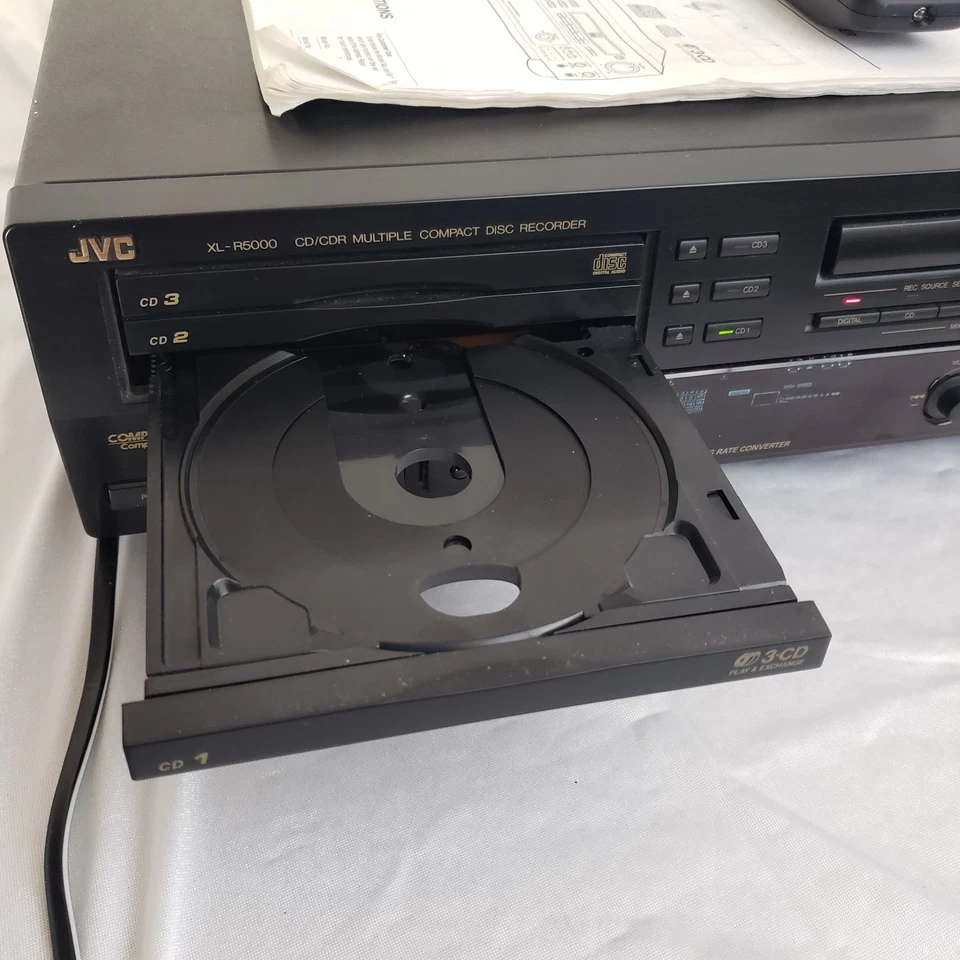 JVC XL-R5000BK CD Recorder w/ 3 Disc Changer Player   Works but has issues READ - Image 3 of 4