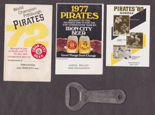 1972 1977 1980 Pittsburgh Pirates Iron City Beer Pocket Schedules & Opener