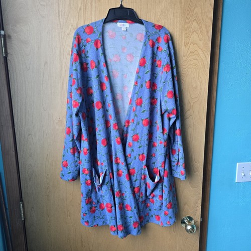Cárdigan LuLaRoe para mujer 3XL frente abierto estampado floral rosas bohemio elástico - Imagen 1 de 12