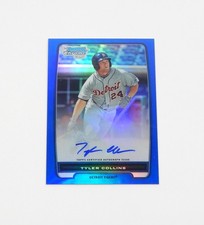 2012 Bowman Chrome Prospect Autograph Blue Refractor Tyler Collins Auto #