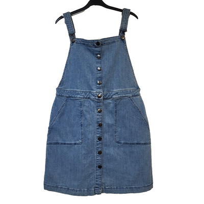 Muskatnuss Latzhose Trägerkleid blau Denim Damen UK Größe 12