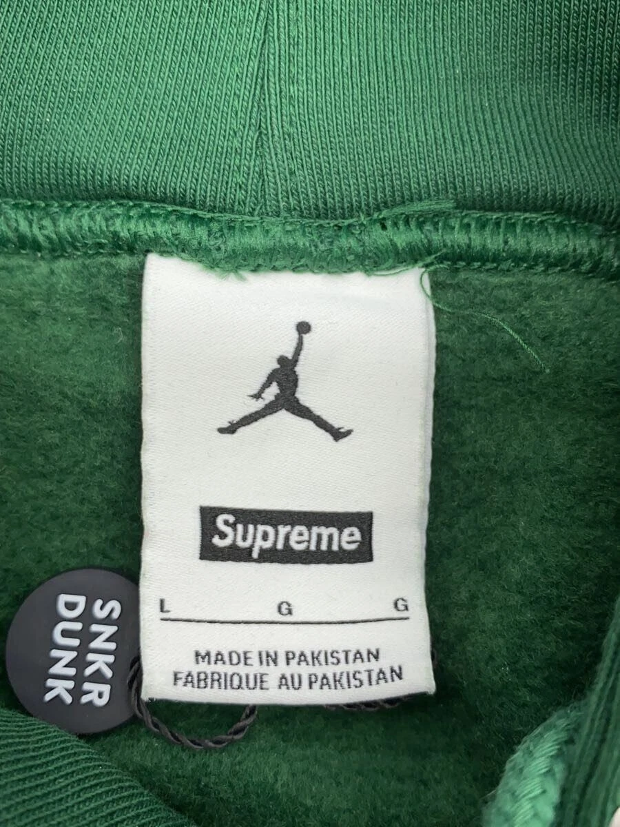Supreme Felpa con Cappuccio 24AW Jordan Felpa con Cappuccio L Cotone Verde HF0836 341 Usata