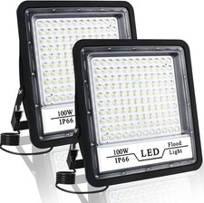 2 Pack 100w Led Flood Light Outdoor 10000lm Bright Led Work Lights Plug In Ip6