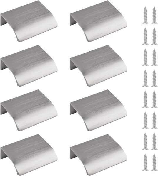 Fingerkantenzug 8 StüCk Verdeckter Griff Aluminiumlegierung 50Mm GebüRstetes-image