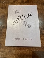 Vintage Alberts Seamless Mesh Nylon Stockings Sz 9 Reinforced Heel Toe Lot of 3