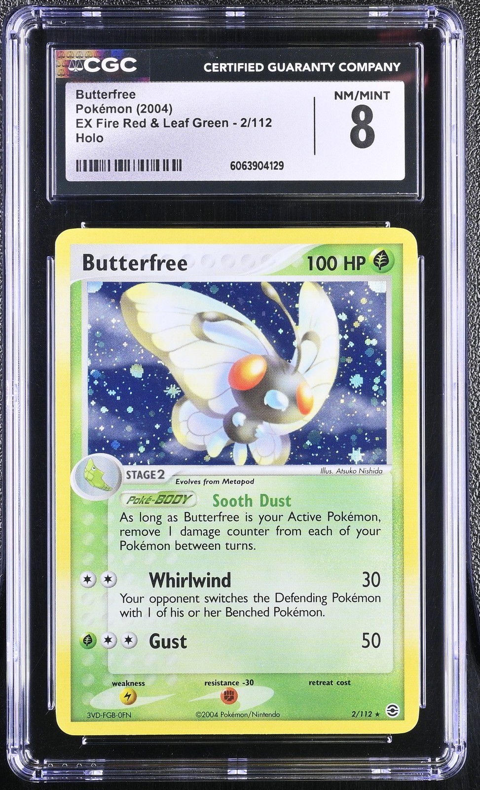 CGC 8 Butterfree EX Fire Red & Leaf Green 2/112 Holo Pokemon Card