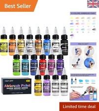 Complete Airbrush Paint Set – 16 Colors Plus 2 Thinner for Smooth Application
