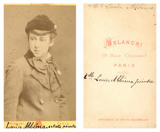 Mélandri, Paris, Louise Abbéma artiste peintre Vintage albumen print, CDV. C