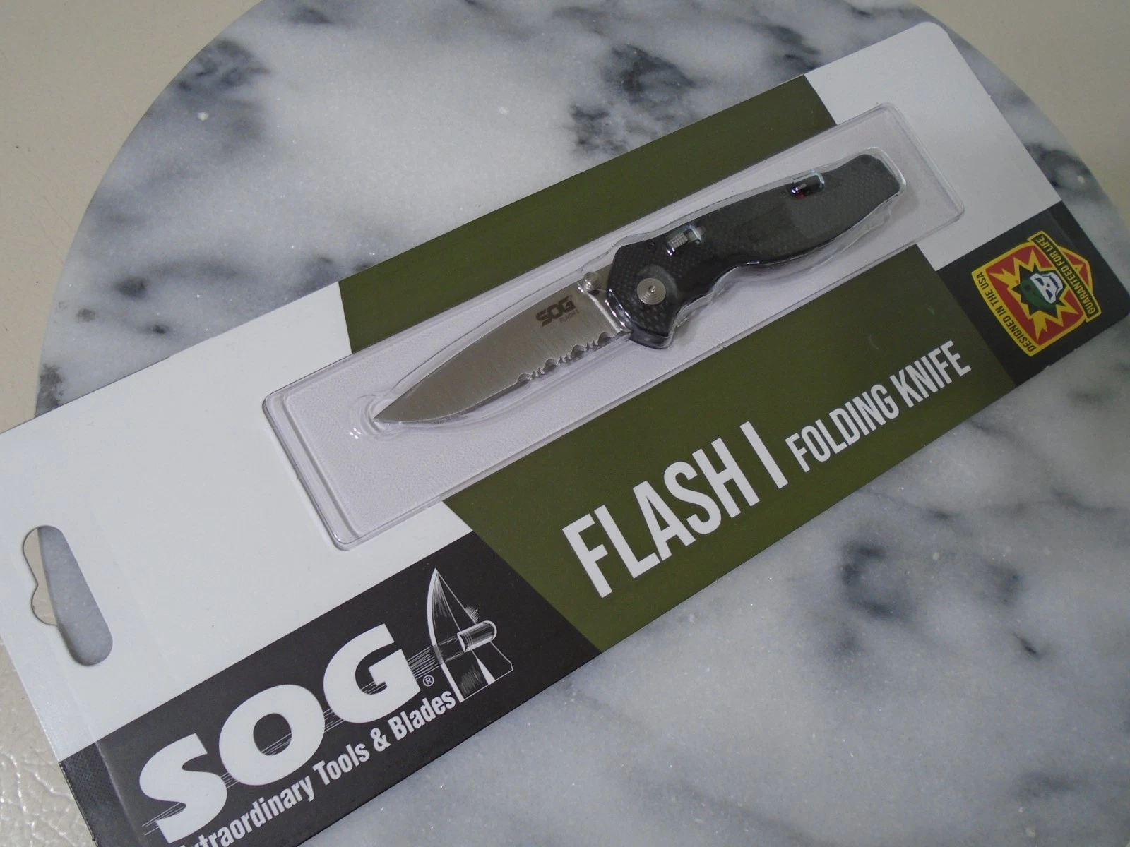 SOG Flash I Assisted Open Pocket Knife Slide Lock Folder 56-57 Aus-8 SOG-FSA-97 - product detail image 6