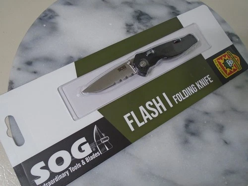 SOG Flash I Assisted Open Pocket Knife Slide Lock Folder 56-57 Aus-8 SOG-FSA-97 image 6