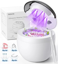 Ultrasonic Retainer Cleaner Machine, 45kHz Deep Gentle Dental Cleaning White