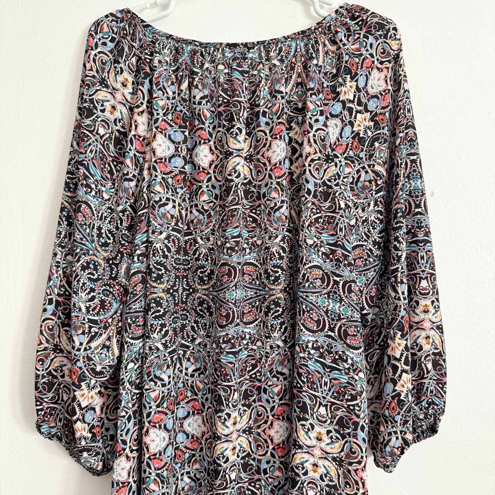 Rose + Olive Multicolor Patterned Blouse Women’s … - image 10