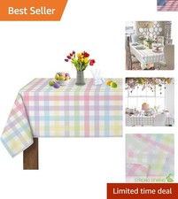 Spring Easter Tablecloth 60"x84" - Colorful Protective Cover for Gatherings