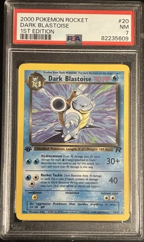 Pokémon Dark Blastoise 1st Edition Team Rocket 20/82 Rare PSA 7 English 2000