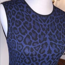 Cougar Jacquard Flare Dress in Blue & Black