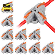 10Pcs Compact Wire Conductor Connector, T-Shape Lever Nut Wire Connector, Quick