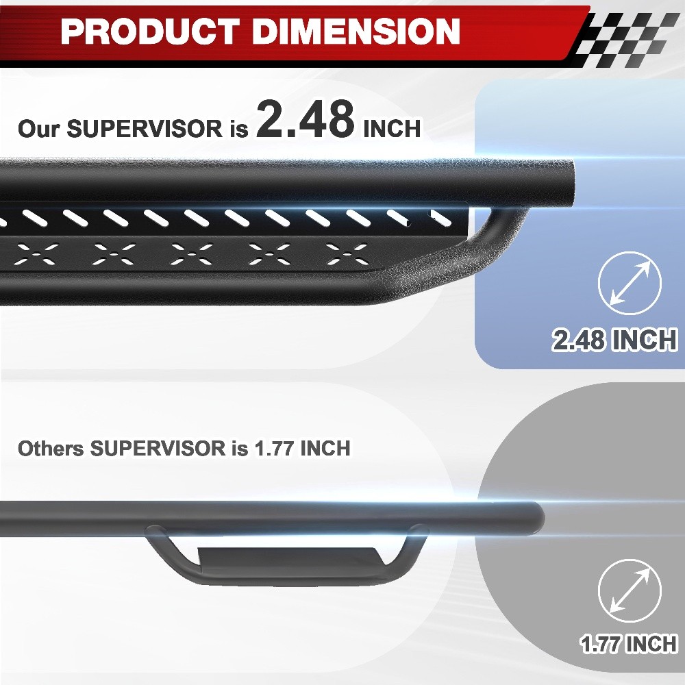 2Pcs Running Boards 2-Stairs Side Steps For Lexus GX470 2003-2009 Drop Nerf Bar