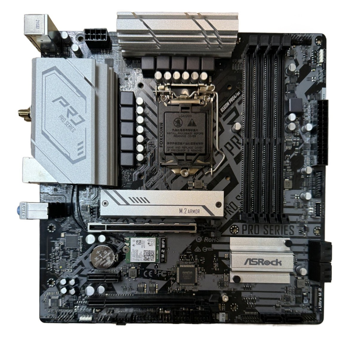 ASRock B560M Pro4/ac Motherboard M-ATX Intel B560 LGA1200 DDR4 SATA3 M.2 WIFI ASRock B560M Pro4/ac Motherboard M-ATX Intel B560 LGA1200 DDR4 SATA3 M.2 WIFI