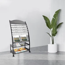 floor magazine rack brochure display stand for offices and public reception area