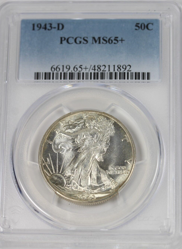 1943-D Walking Liberty Half Dollar : PCGS MS65