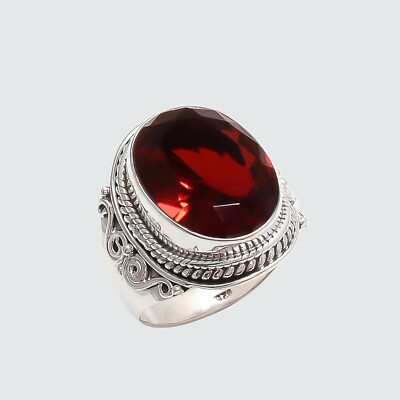 Garnet Natural Gemstone 925 Sterling Silver Ring Handmade For All Size JA_610