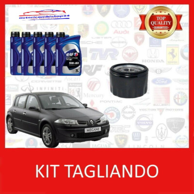 CUTTING KIT OIL FILTER 5LT OIL ELF 5W40 RENAULT MEGANE II 1.6 BIFUEL