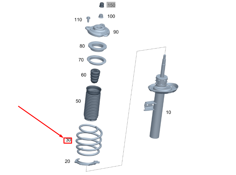 MERCEDES-BENZ GLA H247 Front Coil Spring A2473211200