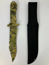12" Survivor Camo Military Tactical Combat Fix Blade Hunter Knife with Sheath