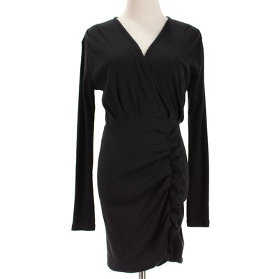 IRO NWT Diamante V-Neck Long Sleeve Dress w/ Ruffle Size Large in Solid Black | eBay IRO NWT Diamante V-Neck Long Sleeve Dress w/ Ruffle Size Large in Solid Black | eBay