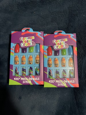 CINNAMON TOAST CRUNCH Cereal Press-On Nails 24Pieces Pre-Glued, Removable NIB