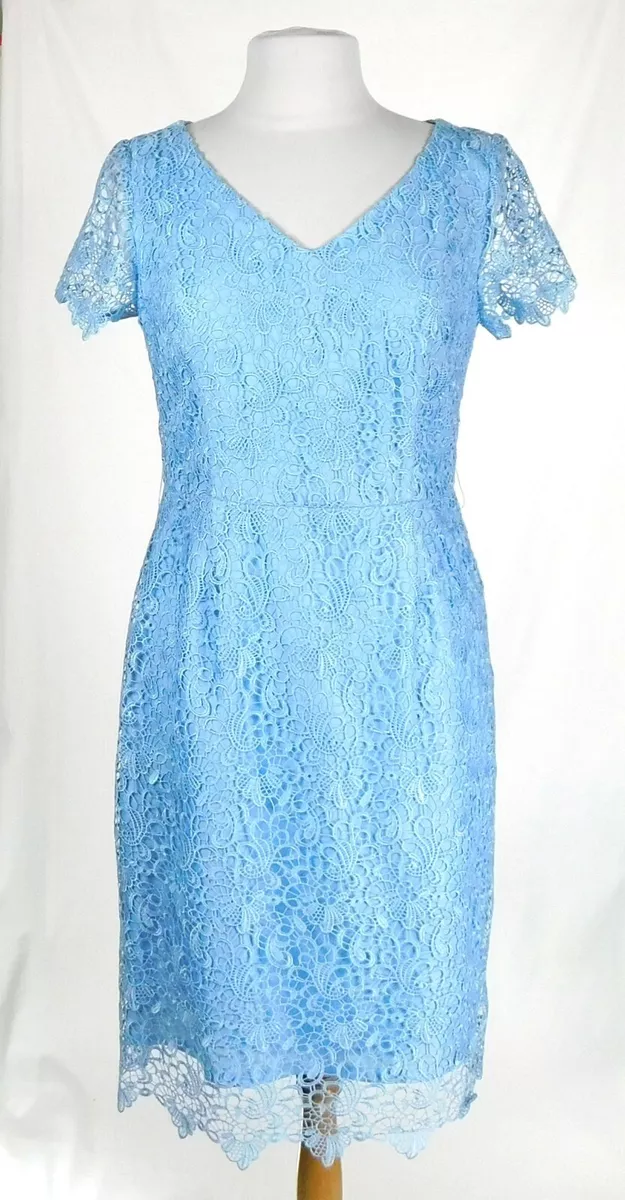 NWT Antonio Melani Fritz Baby Blue Lace Sheath Dress Size 6 Fully Lined NEW 169