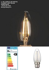 Pack of 5 Diall  B22 LED Filament Candle Light Bulbs 2.5W Warm White BC 250Lm
