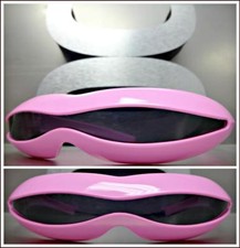SPACE ROBOT PARTY RAVE COSTUME CYCLOPS FUTURISTIC SHIELD SUN GLASSES Pink Frame