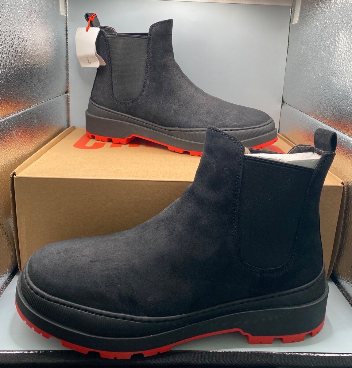 Camper Men's Black Brutus Trek Nubuck Round Toe Ankle Chelsea