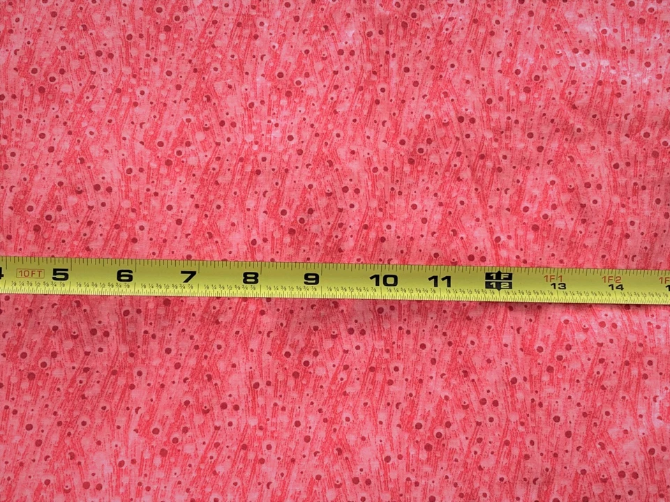 Vintage Pink Splatter Dots Sewing Fabric 4 yd 42" Ditsy Quilt Quilting Cotton - Image 4 of 4