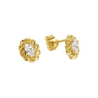 Ohrschmuck Ohrring Ohrstecker 925 Sterling Silber Vergoldet 2 Zirkonia V