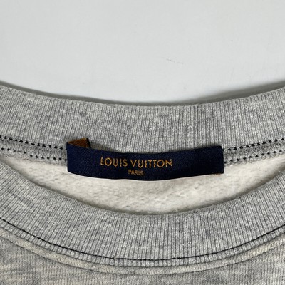 LOUIS VUITTON 18AW Grey Upside Down LV Logo Embroidered Sweatshirt 
