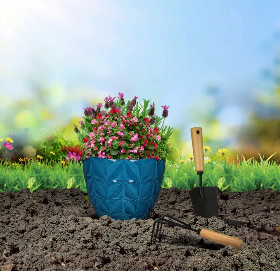 Смола стильный УФ погодостойкий сад и патио декор цветок горшок - Изображение 4 из 4