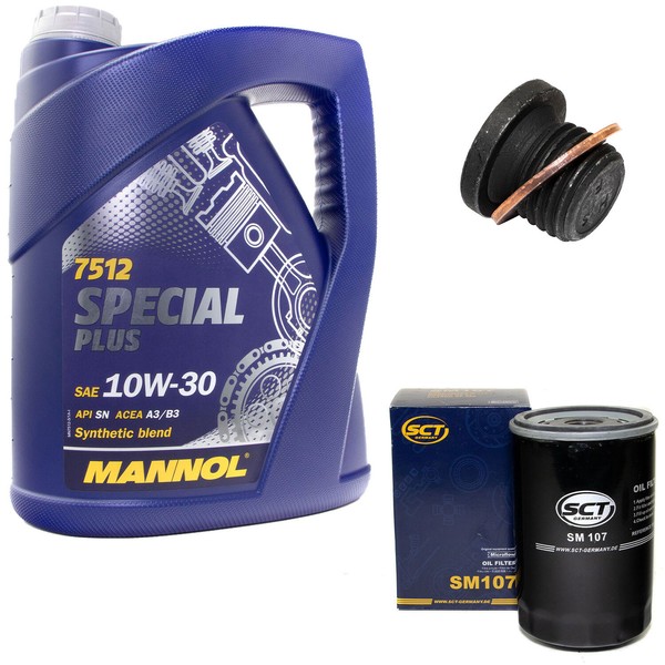 MotoröL ÖLfilter SM107 10W30 5 Liter + ÖLablassschraube FüR VW Passat 32B 1.8-image