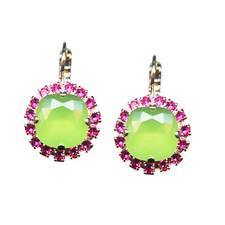 Mariana Earrings Stunning Lime  Fuchsia Austrian Crystals My Treasures Coll.