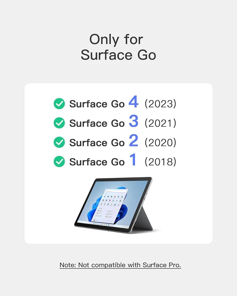 Inateck Microsoft Surface Go Type cover Keyboard Surface Go 4/3/2/1 Gen Trackpad - Image 2 of 4