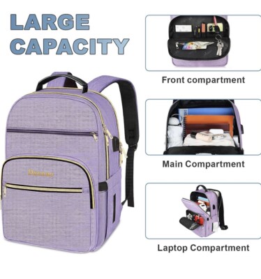 15 inche laptop backpack for women Inches Women, Dark Gray / 15 Inches Laptop plenty of pockets School Work Travel 15.6In laptop