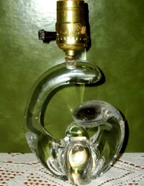 Lámpara tocador de forma libre de cristal de baccarat francés de la década de 1920 etiqueta Art Deco París Francia Foto 3 de 4