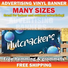 NUTCRACKERS Advertising Banner Vinyl Mesh Sign Christmas Holiday Xmas Party