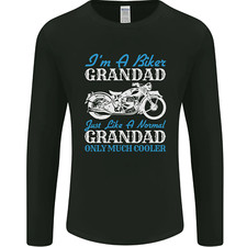 Biker Grandad Grandparents Day Motorcycle Bike Mens Long Sleeve T-Shirt