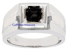 Natural Smoky Quartz Gemstone with 925 sterling silver Ring For Men's Ct88