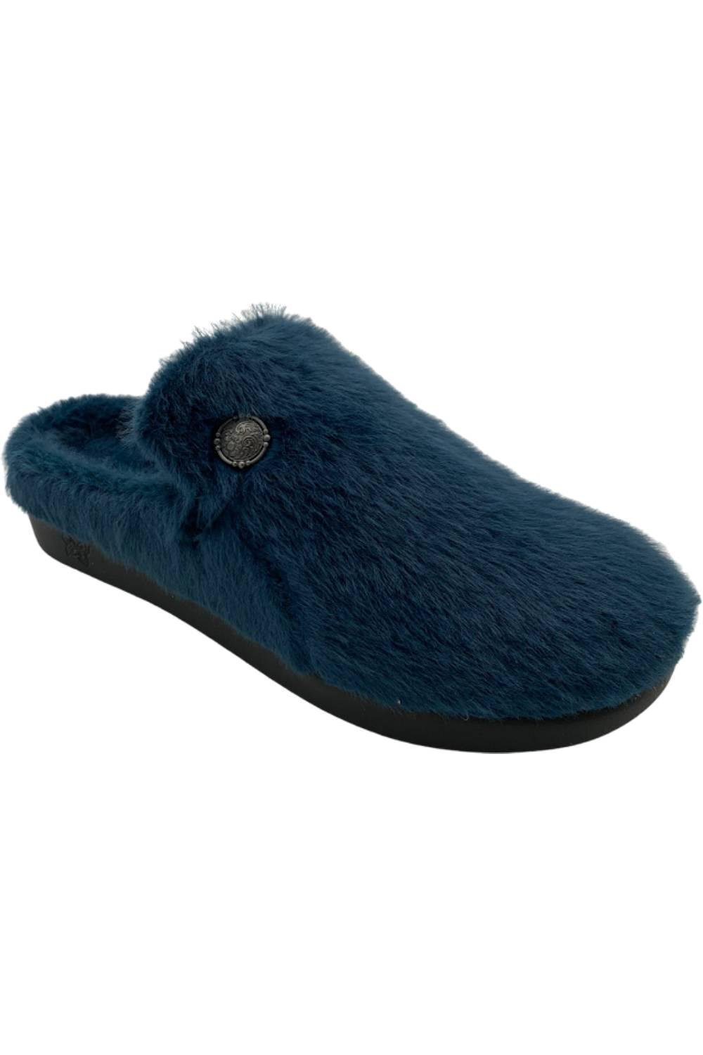 Тапочки Alegria на теплой подкладке Loungeree Frosty Берлинского синего цвета 9490₽